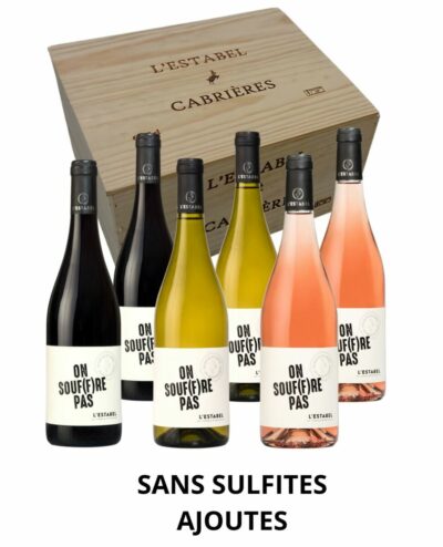 Coffret Bois 6 bouteilles "On souf(f)re pas"