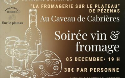 SOIREE VINS & FROMAGES LE VENDREDI 16 OCTOBRE 2026